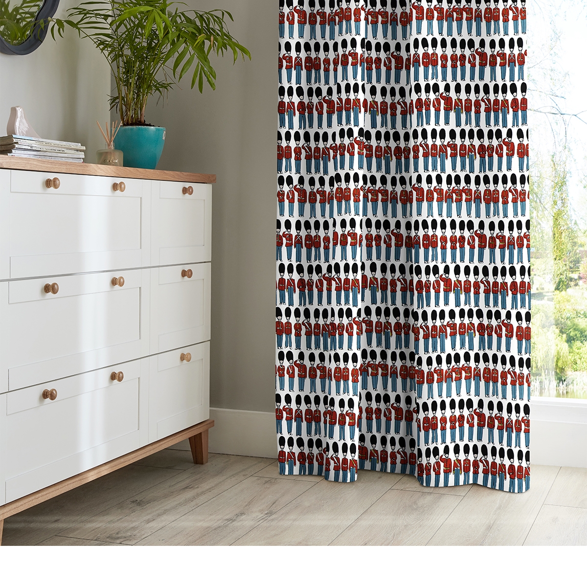 Product photograph of Cath Kidston London Guards Multi Curtain from Choice Furniture Superstore.